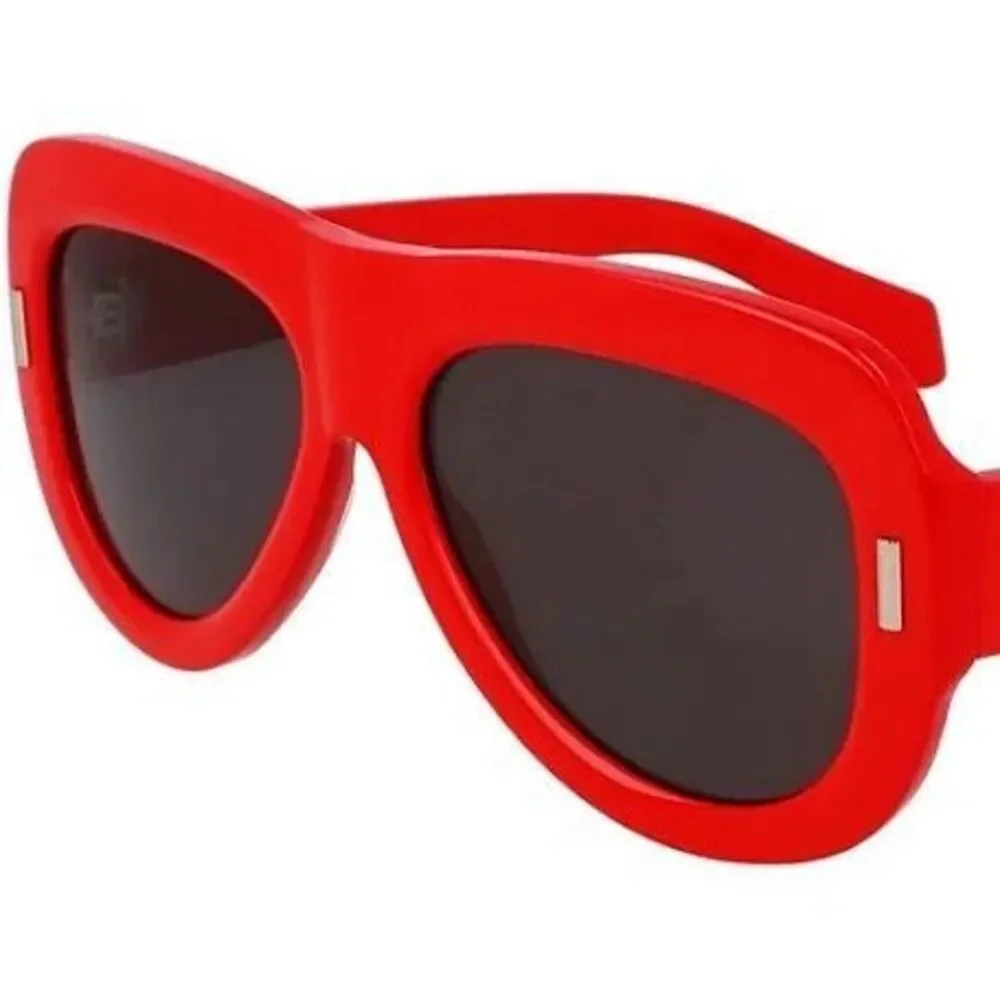 Ferragamo Wide Aviator Sunglasses Bright Red Full Rim Plastic Frame SF2029SE NEW